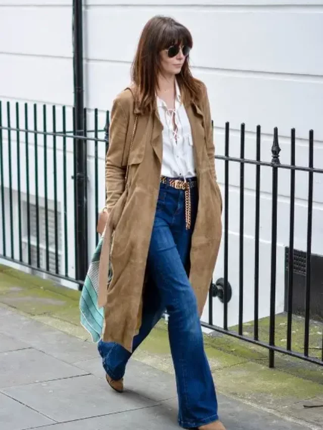 9 looks com calça flare e jaqueta de camurça