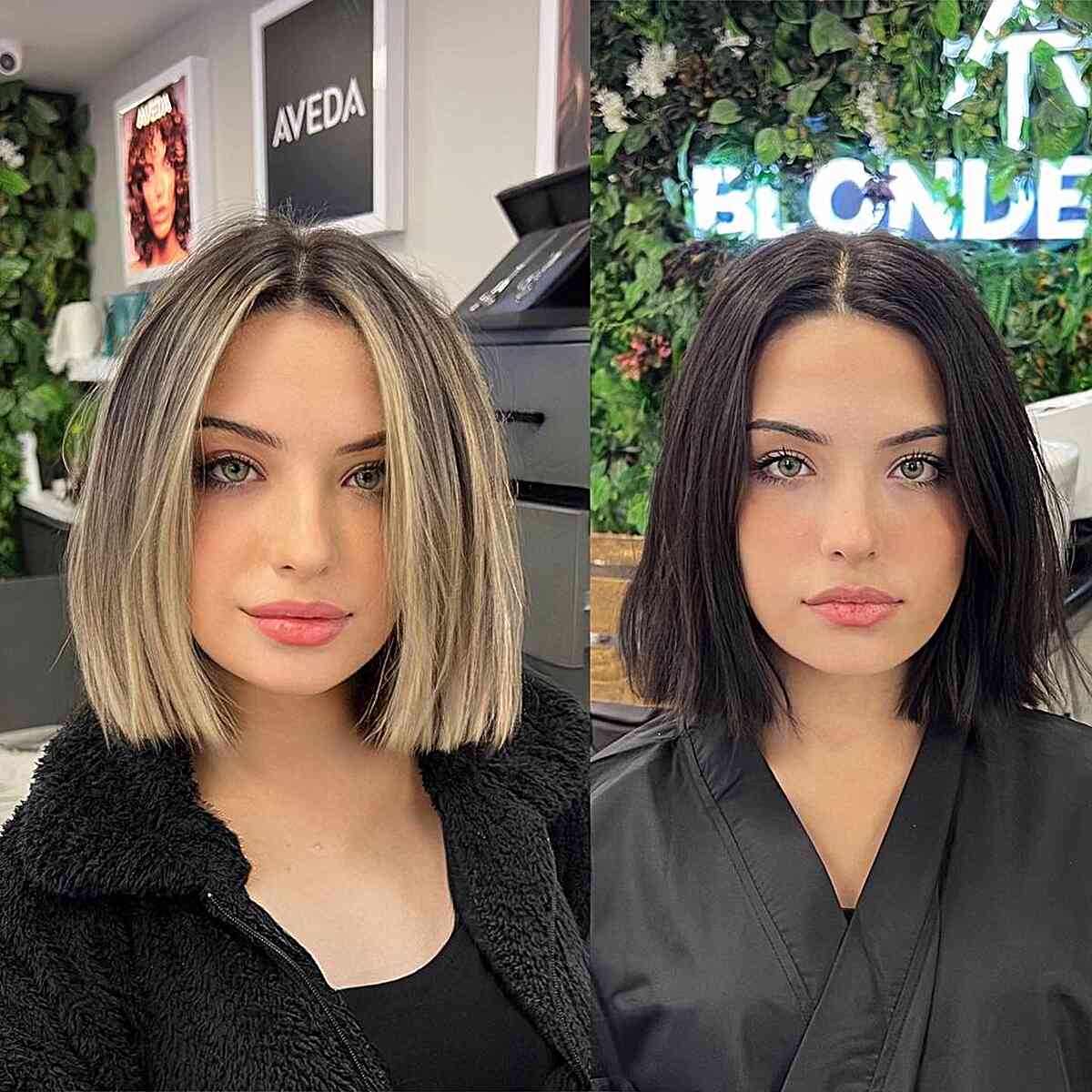 9 cortes de cabelo feminino rejuvenescedor 4 Bob com parte central para rejuvenescimento