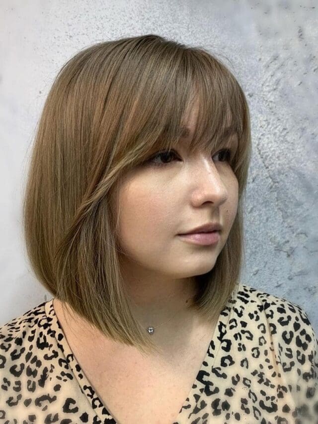 9 cortes com franjas que funcionam bem com rosto redondo