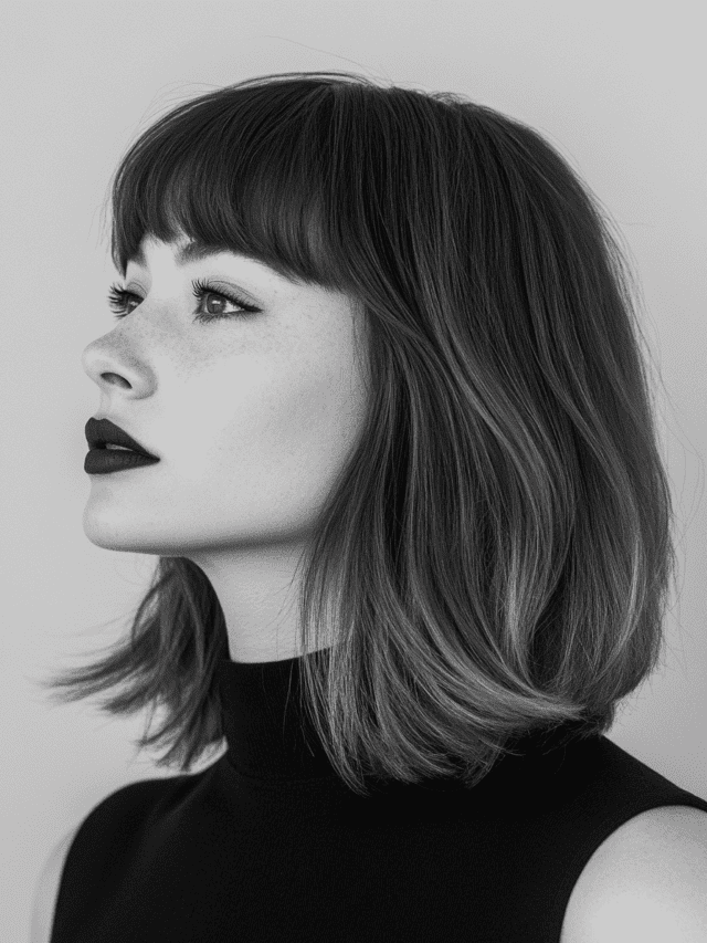 9 cortes long bob com franja para destacar os olhos