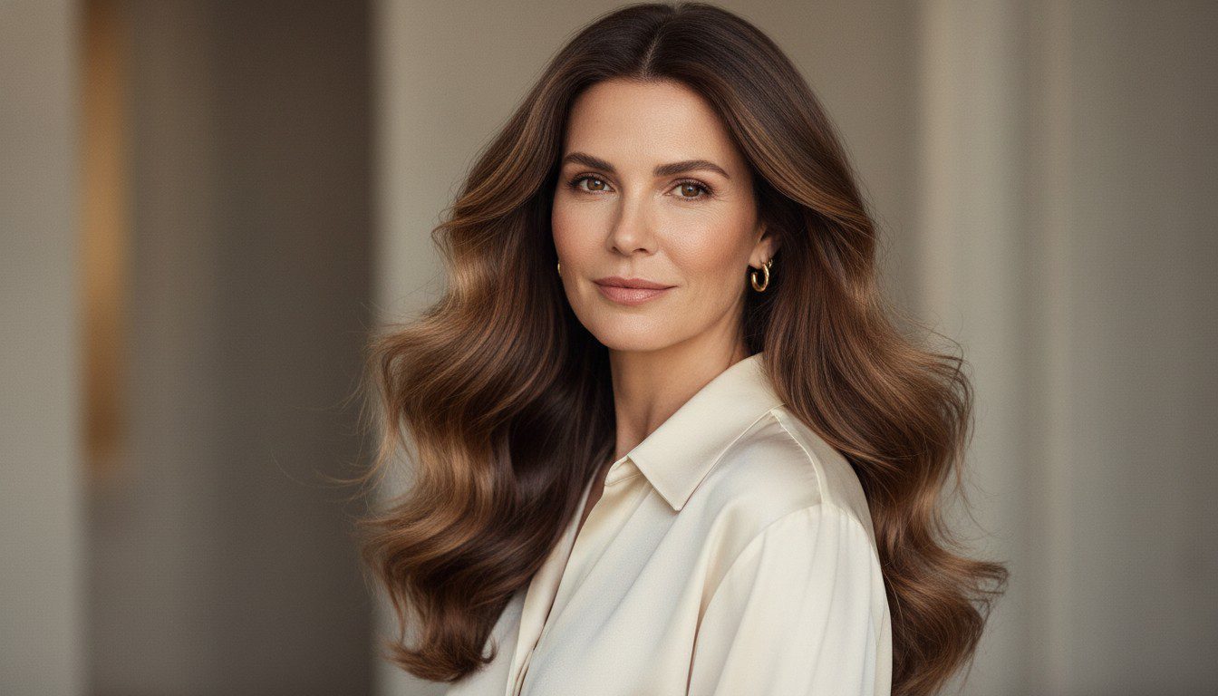 3 cabelos longos e ondulados que serão tendências em 2026 1 Mulher com corte cabelos longos e ondulados que serão tendências em 2026